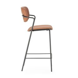 Tabouret de bar en similicuir rouille, 46,5 x 51 x 97 cm | Maïka