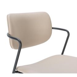 Tabouret de bar en similicuir taupe, 46,5 x 51 x 97 cm | Maïka