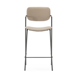 Tabouret de bar en similicuir taupe, 46,5 x 51 x 97 cm | Maïka