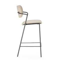 Tabouret de bar en similicuir taupe, 46,5 x 51 x 97 cm | Maïka