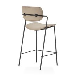Tabouret de bar en similicuir taupe, 46,5 x 51 x 97 cm | Maïka