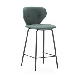 Banqueta alta em pele sintética verde, 45 x 52 x 94 cm | Maura