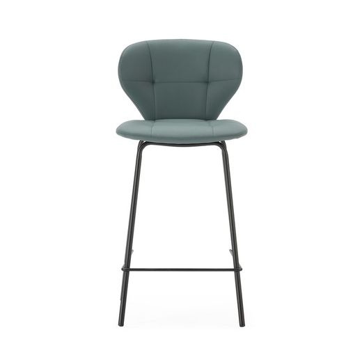 Tabouret de bar en similicuir vert, 45 x 52 x 94 cm | Maura
