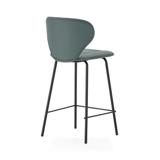 Tabouret de bar en similicuir vert, 45 x 52 x 94 cm | Maura