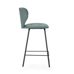 Tabouret de bar en similicuir vert, 45 x 52 x 94 cm | Maura