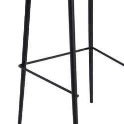 Hoge kruk van bruin en zwart metaal en kunstleer, 44 x 49,5 x 98,5 cm