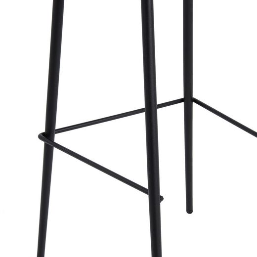 Hoge kruk van bruin en zwart metaal en kunstleer, 44 x 49,5 x 98,5 cm