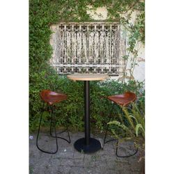 Hoge kruk in bruin en zwart leer en staal, 50 x 42 x 83 cm | Sussex