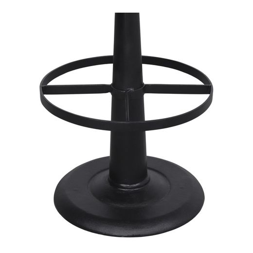 High stool in brown and black leather and steel, Ø 32 x 77 cm | Grant