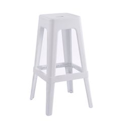 Taburete alto de polipropileno en blanco, 43 x 43 x 76 cm | Vint