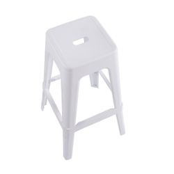 Taburete alto de polipropileno en blanco, 43 x 43 x 76 cm | Vint
