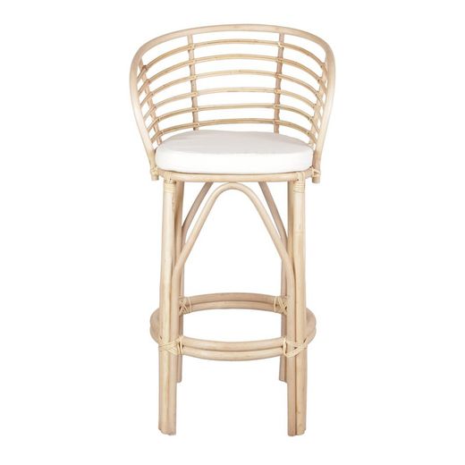 Hög rottingpall i ljus natur, 57 x 55 x 111 cm | röran