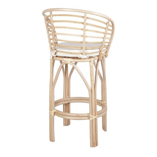 Hög rottingpall i ljus natur, 57 x 55 x 111 cm | röran