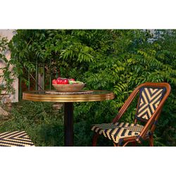 Hög svart och vit syntetisk rottingpall, 47 x 57,5 x 114 cm | Venus