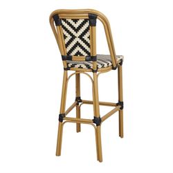 Hög svart och vit syntetisk rottingpall, 47 x 57,5 x 114 cm | Venus