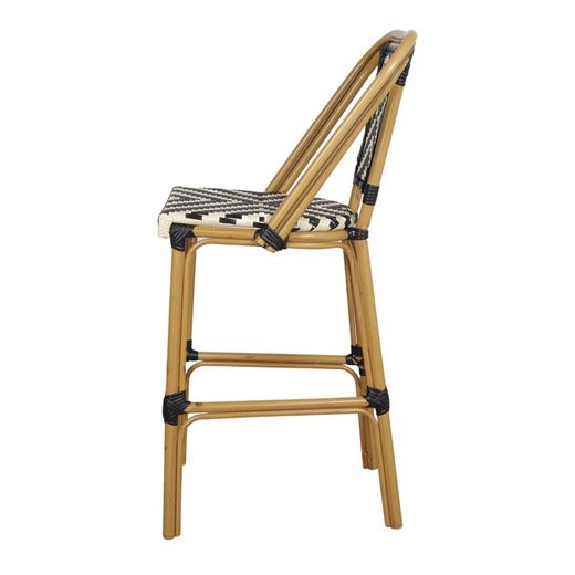 Hög svart och vit syntetisk rottingpall, 47 x 57,5 x 114 cm | Venus