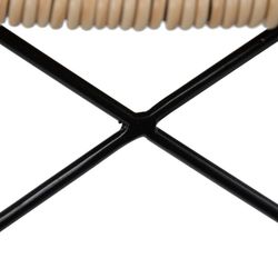 Hög naturlig och svart syntetisk rotting och metall pall, 45 x 41 x 113 cm