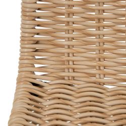 High natural and black synthetic rattan and metal stool, 45 x 41 x 113 cm