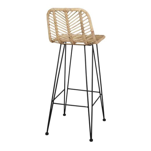 Σκαμπό ψηλό rattan και ατσάλι σε φυσικό, 41 x 49 x 104 cm | Μήδεια