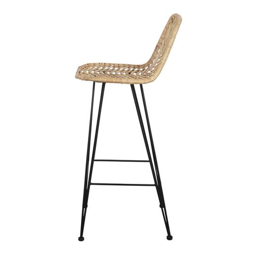 Σκαμπό ψηλό rattan και ατσάλι σε φυσικό, 41 x 49 x 104 cm | Μήδεια
