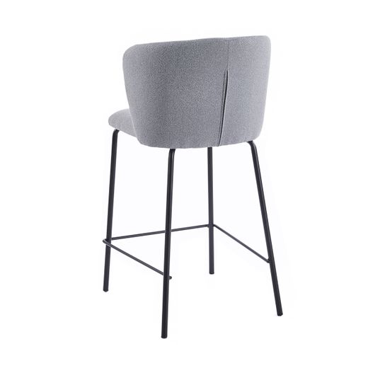 Taburete alto de tejdo y metal en gris y negro, 53 x 50 x 103 cm | Margot