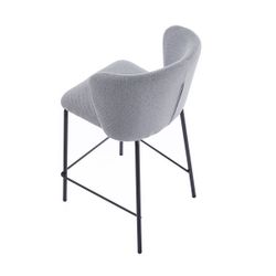 Taburete alto de tejdo y metal en gris y negro, 53 x 50 x 103 cm | Margot