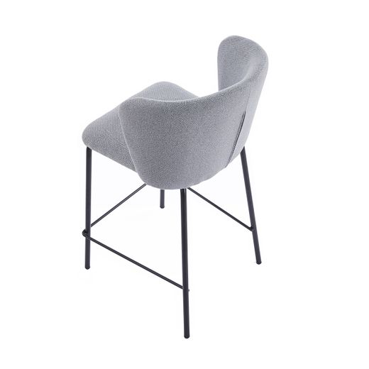 Taburete alto de tejdo y metal en gris y negro, 53 x 50 x 93 cm | Margot