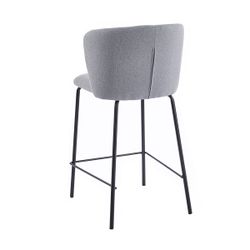 Taburete alto de tejdo y metal en gris y negro, 53 x 50 x 93 cm | Margot