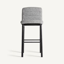 Hög pall i polyestertyg och grått ekträ, 46 x 61 x 107 cm | Jacquard