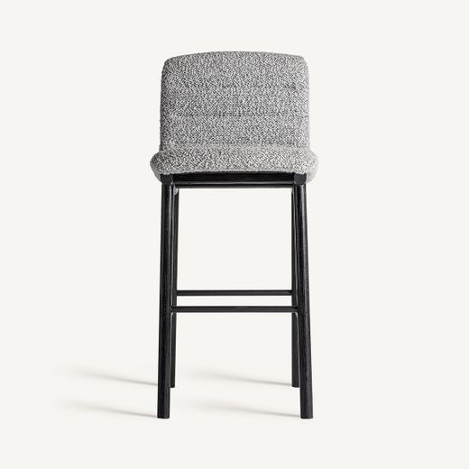 Hög pall i polyestertyg och grått ekträ, 46 x 61 x 107 cm | Jacquard