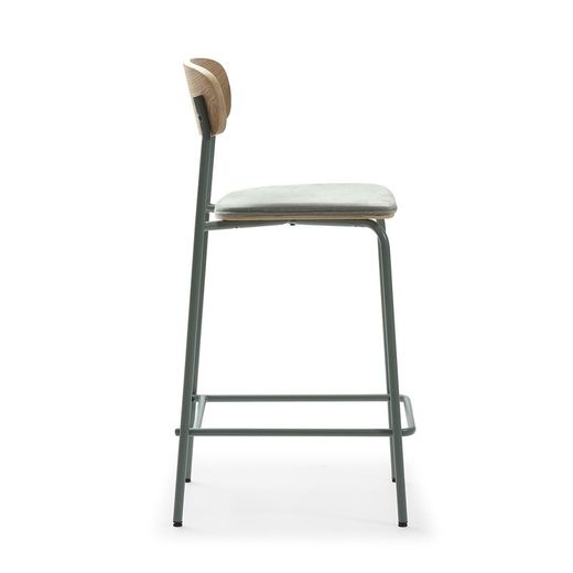 Hoher aquamarinfarbener Stoffhocker, 42 x 48 x 94,5 cm | Adriana