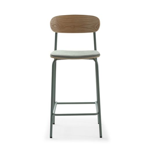 Hoher aquamarinfarbener Stoffhocker, 42 x 48 x 94,5 cm | Adriana