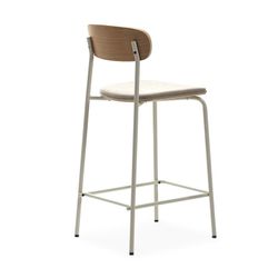 Tabouret haut en tissu beige, 42 x 48 x 94,5 cm | Adriana
