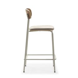 Tabouret haut en tissu beige, 42 x 48 x 94,5 cm | Adriana