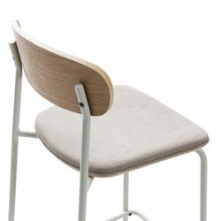 Tabouret haut en tissu beige, 42 x 48 x 94,5 cm | Adriana