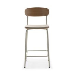 Tabouret haut en tissu beige, 42 x 48 x 94,5 cm | Adriana