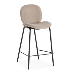 Tabouret haut en tissu beige, 43 x 54 x 94 cm | Cori