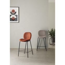 Tabouret haut en tissu beige, 43 x 54 x 94 cm | Cori