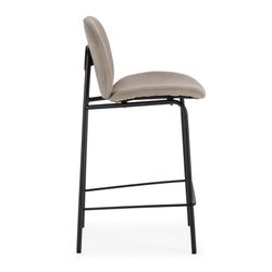 Tabouret haut en tissu beige, 43 x 54 x 94 cm | Cori