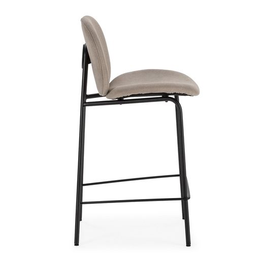 Tabouret haut en tissu beige, 43 x 54 x 94 cm | Cori