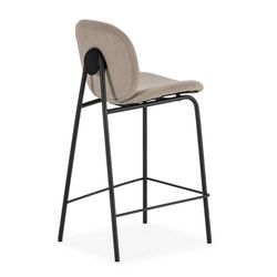 Tabouret haut en tissu beige, 43 x 54 x 94 cm | Cori
