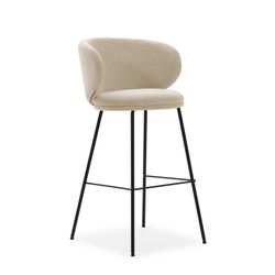 Hög pall i beige och svart tyg, 54 x 51 x 88 cm | Rusa