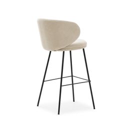 Hög pall i beige och svart tyg, 54 x 51 x 88 cm | Rusa