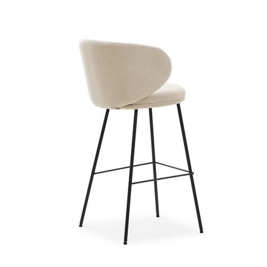 Hög pall i beige och svart tyg, 54 x 51 x 88 cm | Rusa