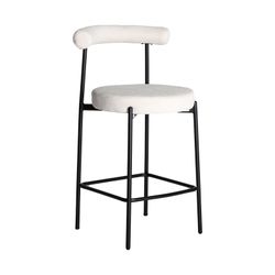 Hoher Hocker in cremeweißem Stoff, 54 x 53 x 95 cm | Breville