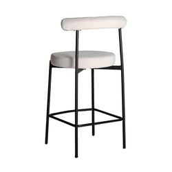 Hoher Hocker in cremeweißem Stoff, 54 x 53 x 95 cm | Breville