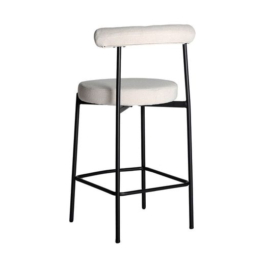 Hoher Hocker in cremeweißem Stoff, 54 x 53 x 95 cm | Breville