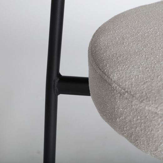 Hoher Hocker in cremeweißem Stoff, 54 x 53 x 95 cm | Breville