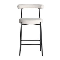 Hoher Hocker in cremeweißem Stoff, 54 x 53 x 95 cm | Breville