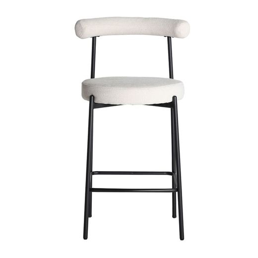 Hoher Hocker in cremeweißem Stoff, 54 x 53 x 95 cm | Breville